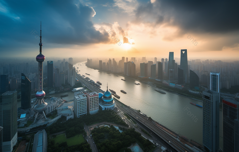 上海繁华的外滩城市建筑日落风光摄影照片,高清,摄影图,摄影图片,图片大全,摄影图免费下载